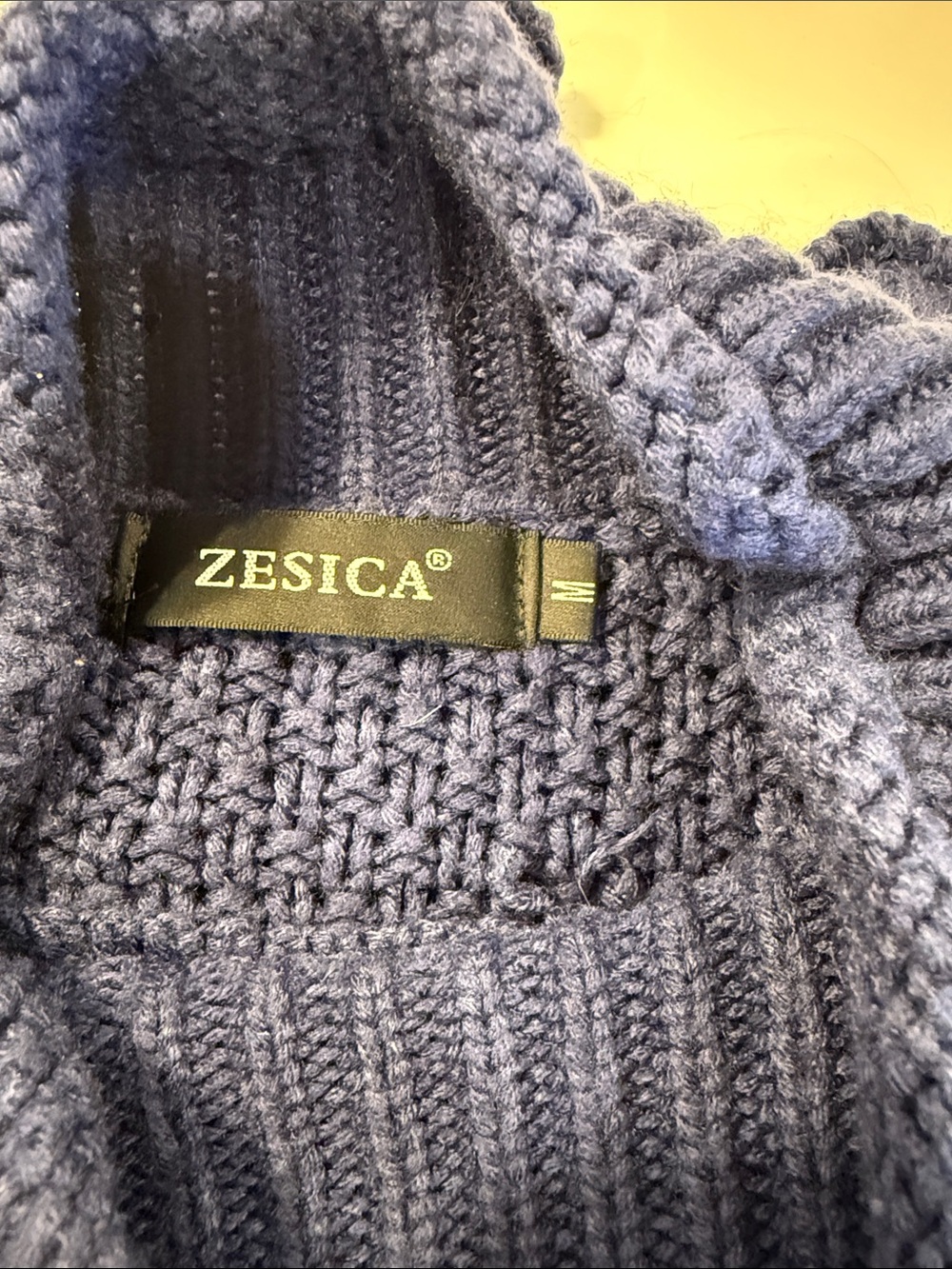 Zesica Women's Navy Cowl Neck Knit Sweater